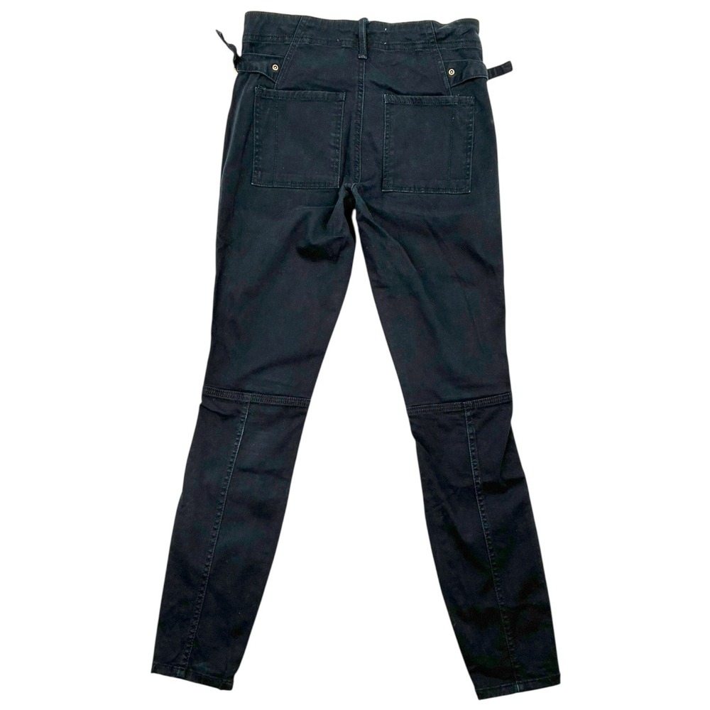 Anthropologie/Anthro Black‎ Utility Skinny Pants Cinch Tab Waist Pockets 26 - Picture 2 of 7